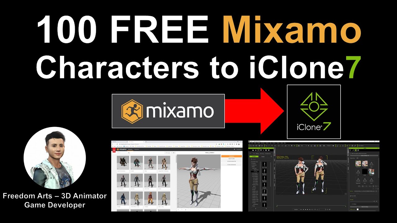 100 FREE Mixamo Character to iClone