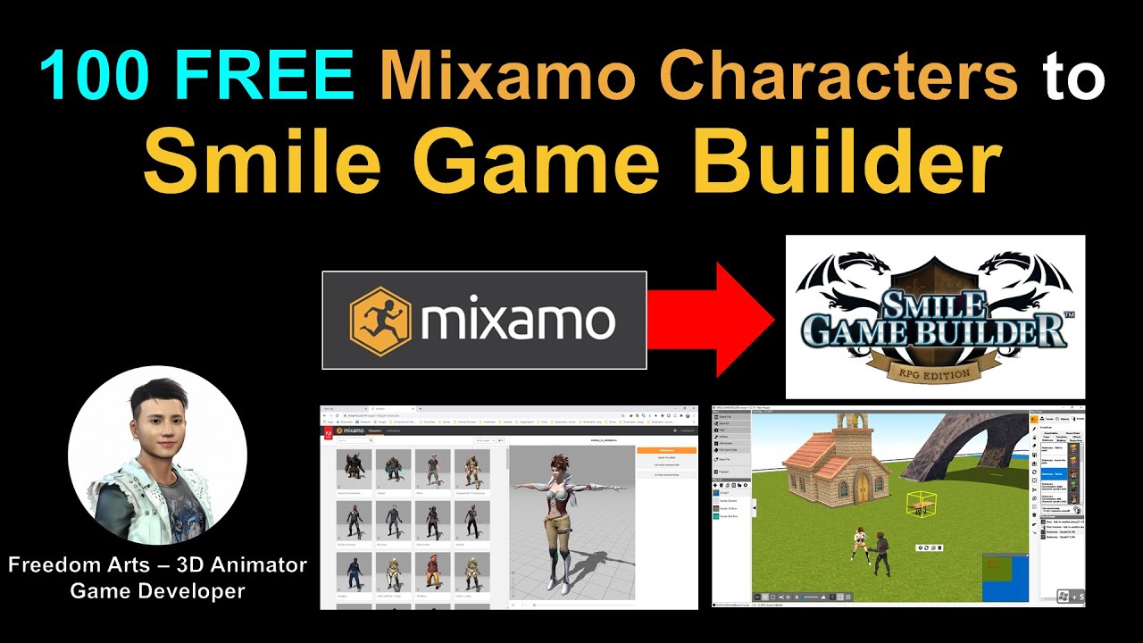 100 Mixamo Free Character to Smile Game Builder