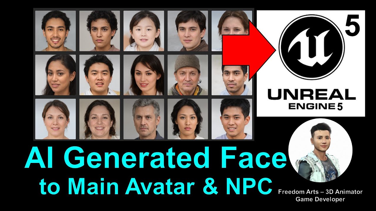 AI Generated Face to Unreal Engine 5 – Main Avatar & NPC – Full Tutorial