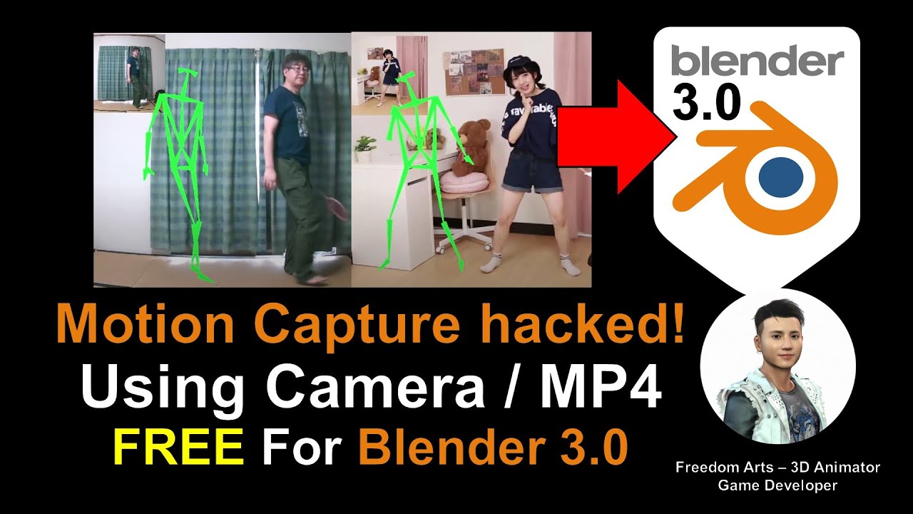 AI Motion Capture for Blender 3D Avatar using Camera or MP4 Video – ThreeDPoseTracker Full Tutorial