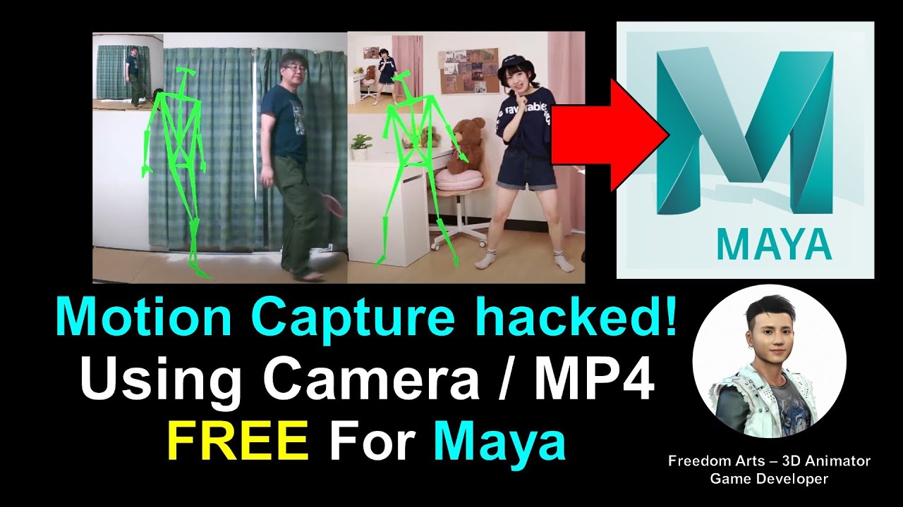 AI Motion Capture for Maya 3D Avatar using Camera or MP4 Video – ThreeDPoseTracker Full Tutorial