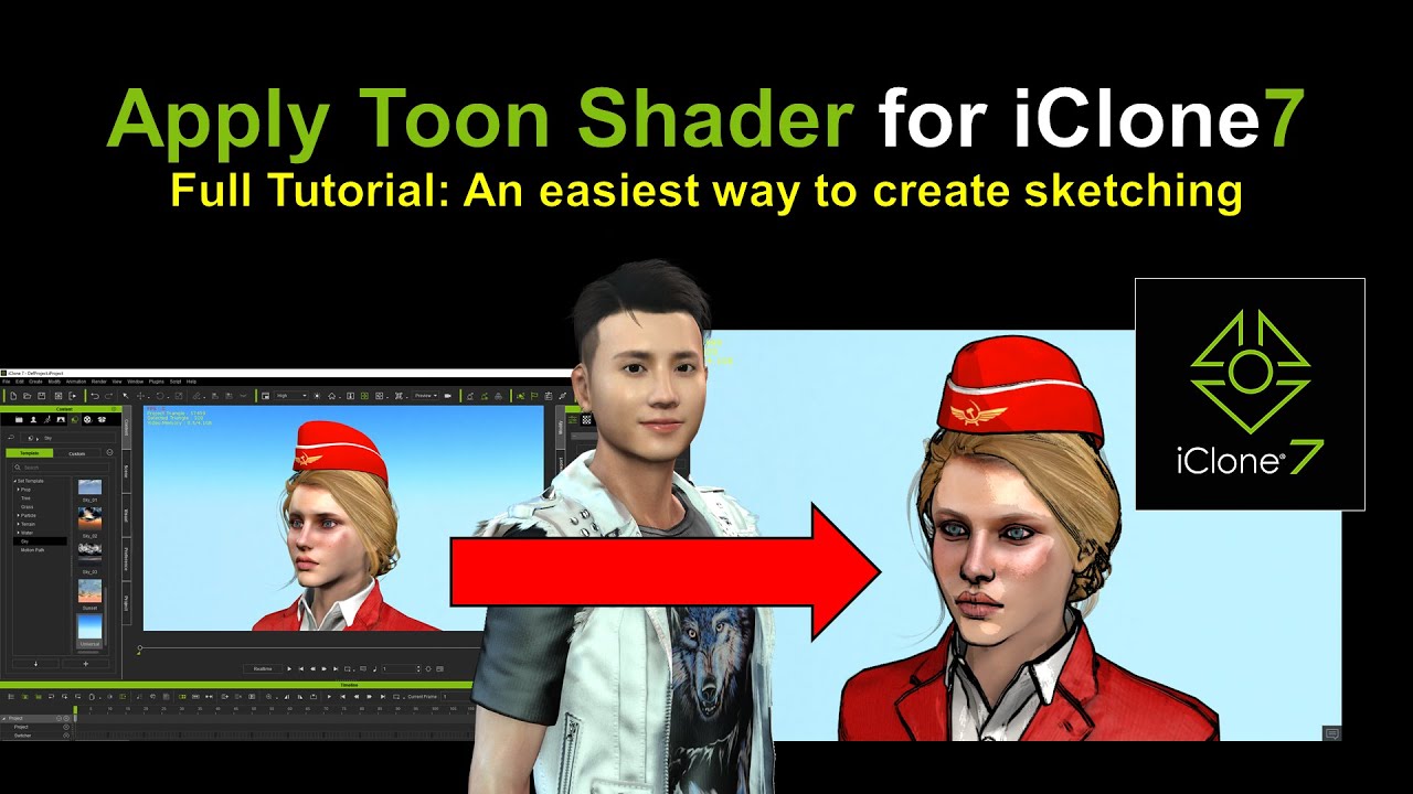 Apply toon shader in iClone