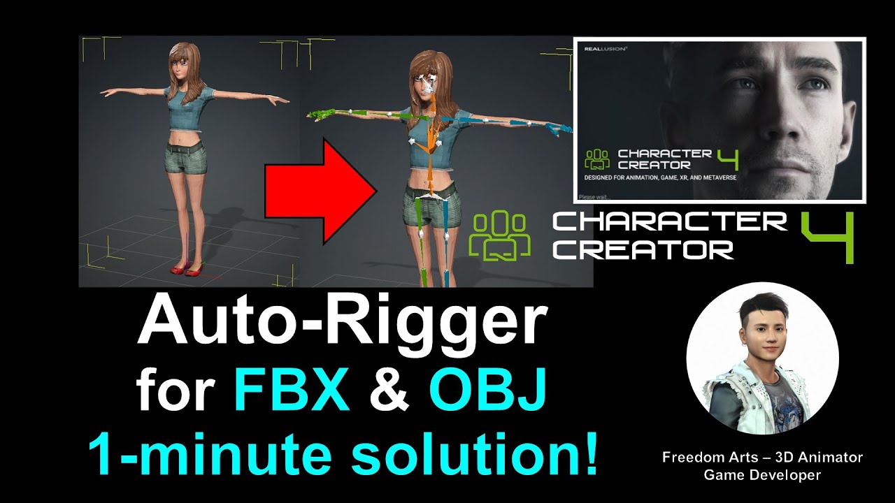 AutoRigger for FBX & OBJ in 1-minute – Character Creator 4 Accurig Tutorial