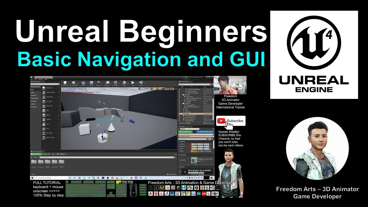 Basic Navigation and GUI, move, rotate, scale – Unreal Engine Tutorial