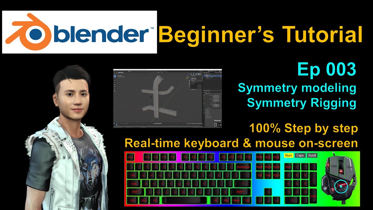 Blender Beginner’s Tutorial 003 – Symmetry modelling and rigging