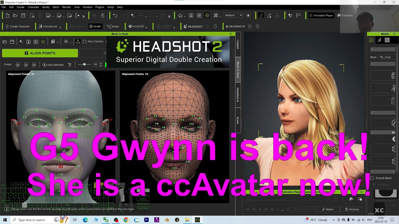 CC4 Headshot v2 – Convert G5 Gwynn to ccAvatar – Character Creator 4 Tutorial