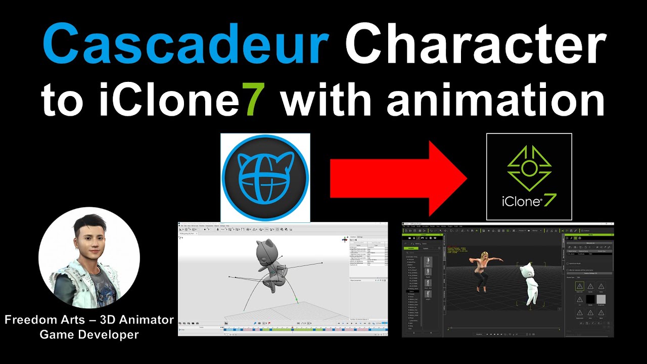 Cascadeur character to iClone with animation