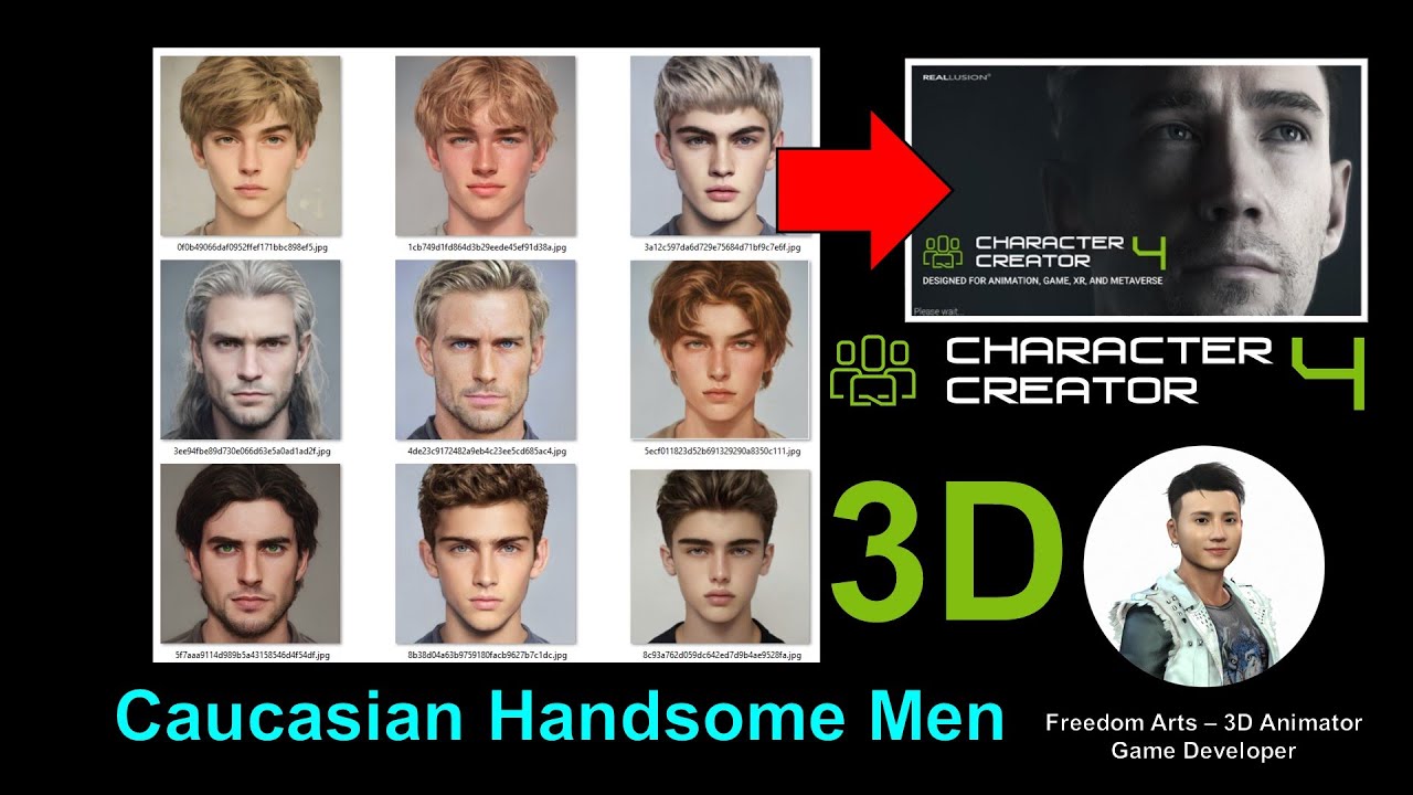 Caucasian Handsome Men Headshot Pack 01 – Character Creator 4 – High Quality Headshot Photo – Shared
