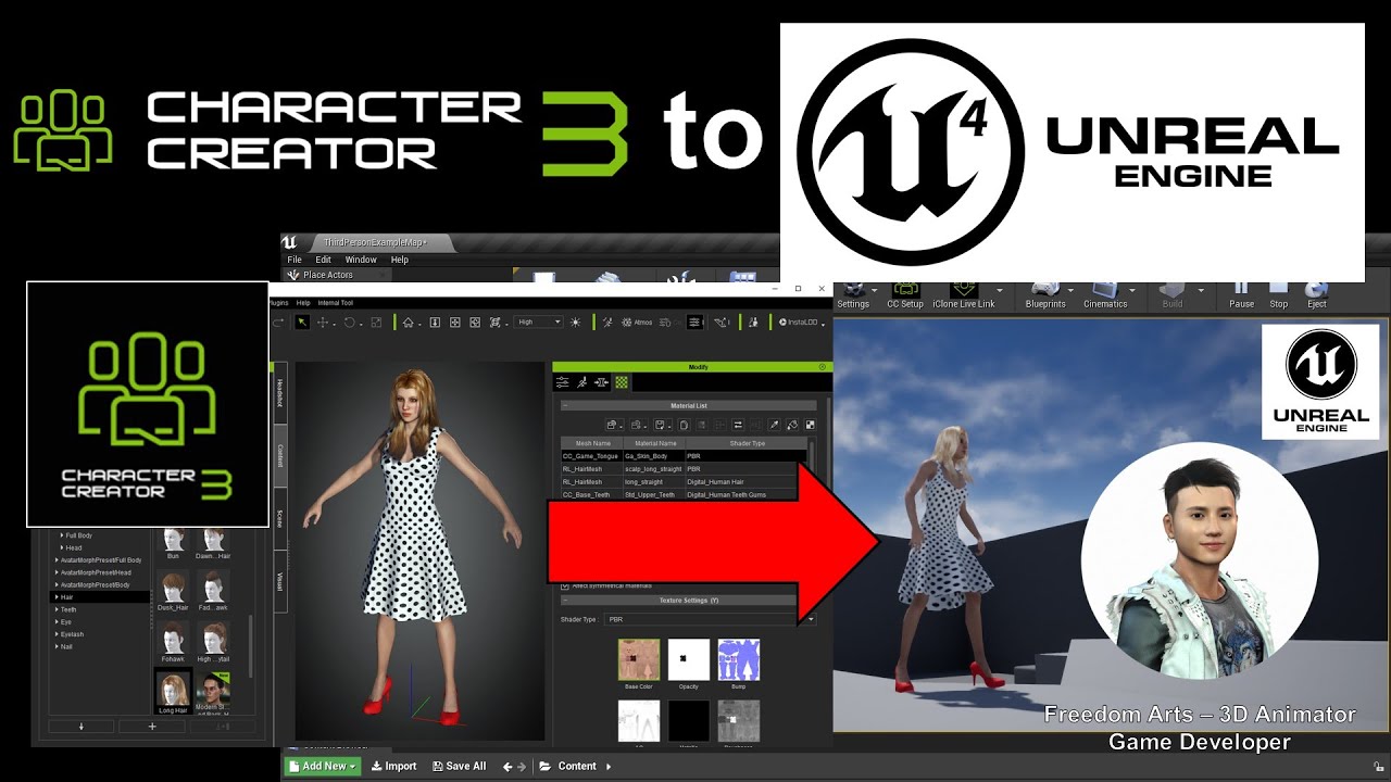 Character Creator 3 (CC3) to Unreal Engine 4