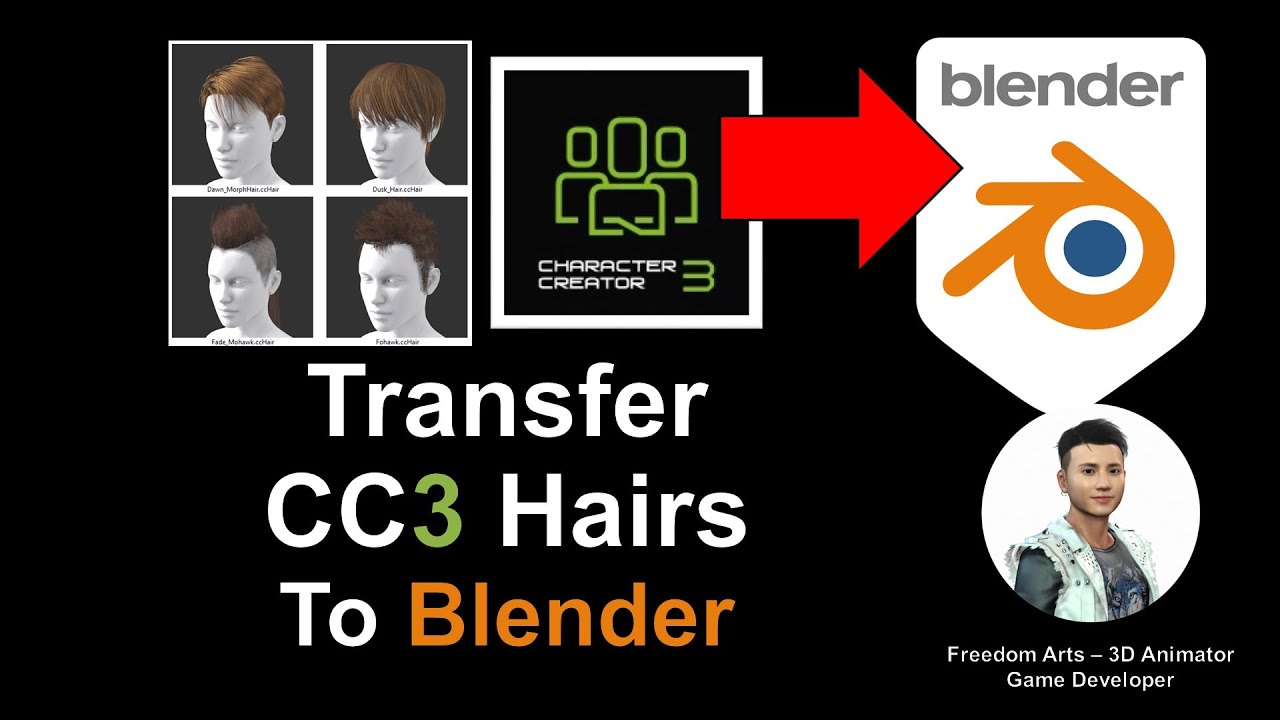 Character Creator 3 hairs to Blender – Full Tutorial