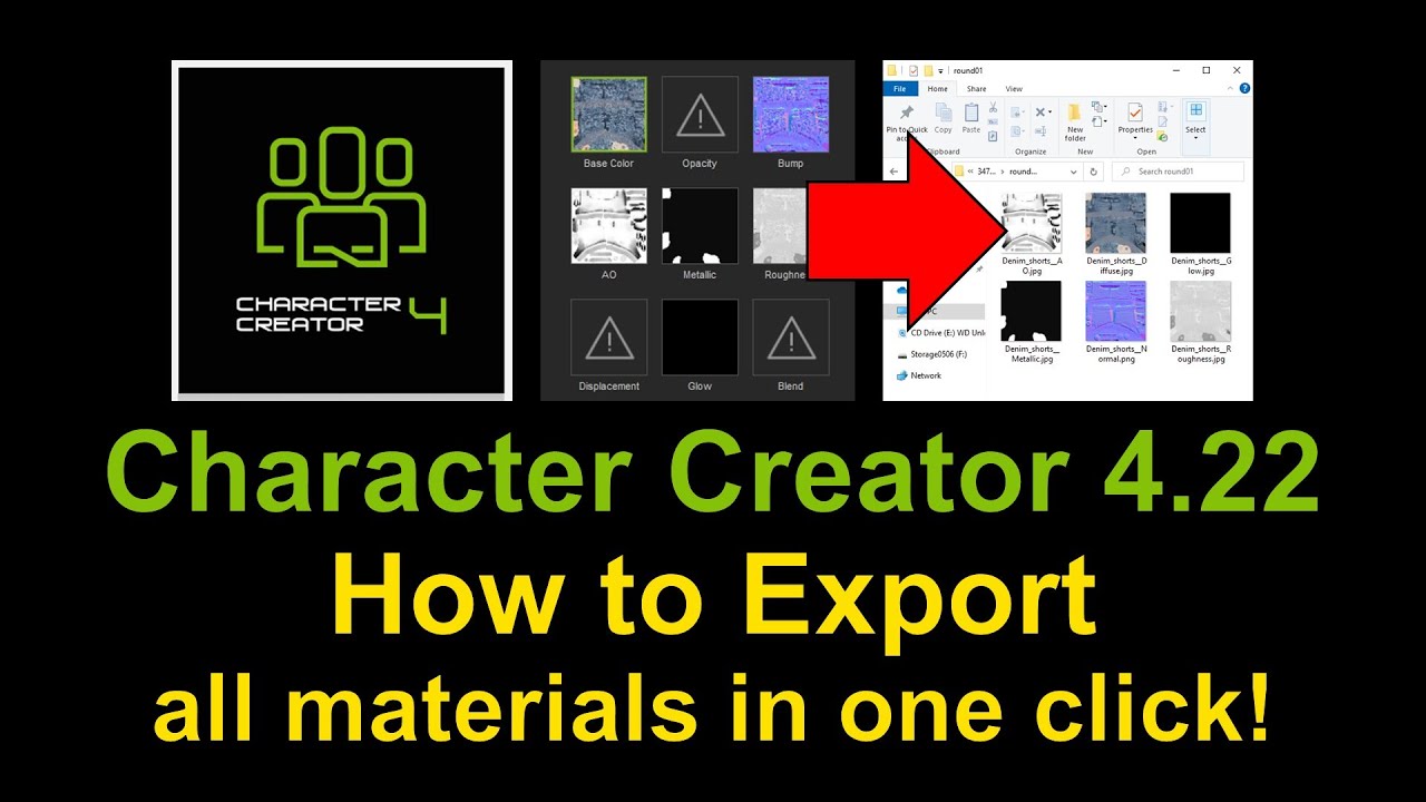 Character Creator 4 – How to export all Material in one click – Tutorial
