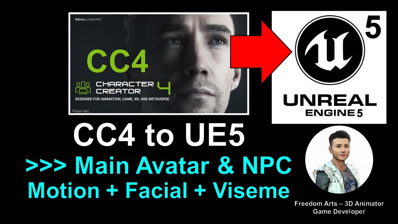 Character Creator 4 to Unreal Engine 5 – Retargeting Facial +Viseme +Animation +Main Avatar +NPC