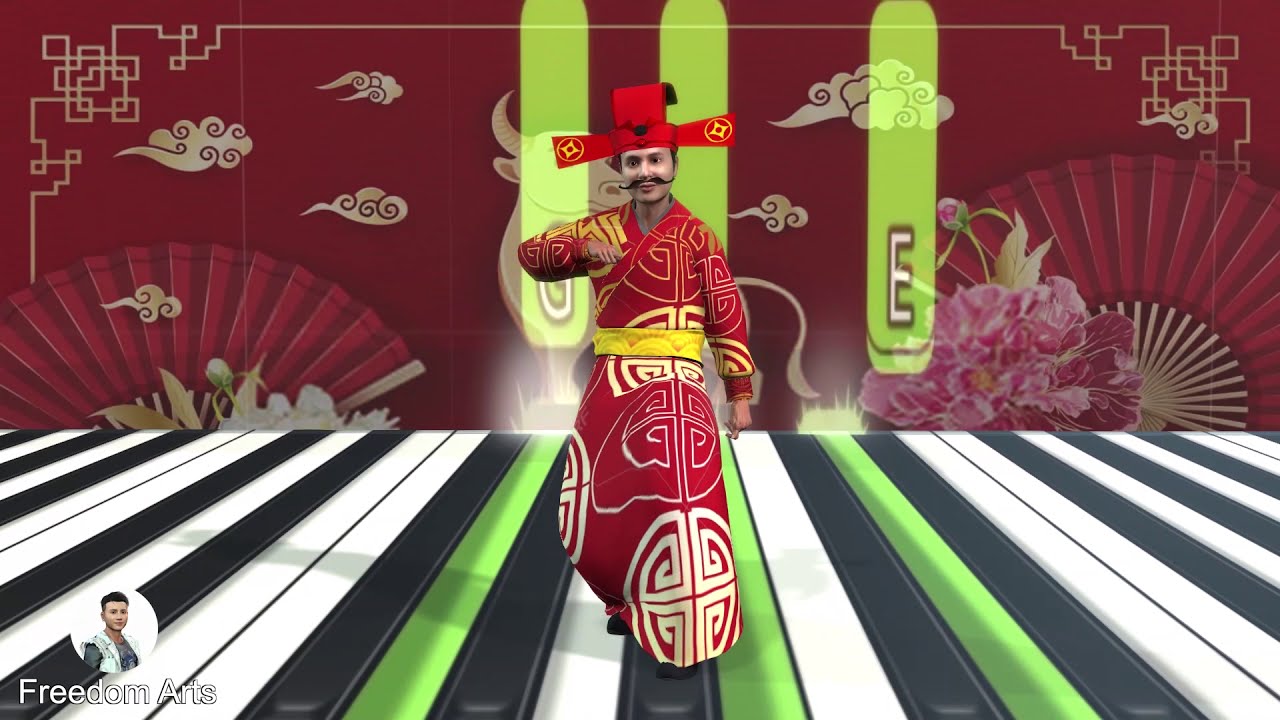 Chinese New Year Song – Cai Shen Dao – PIANO Animation with dance