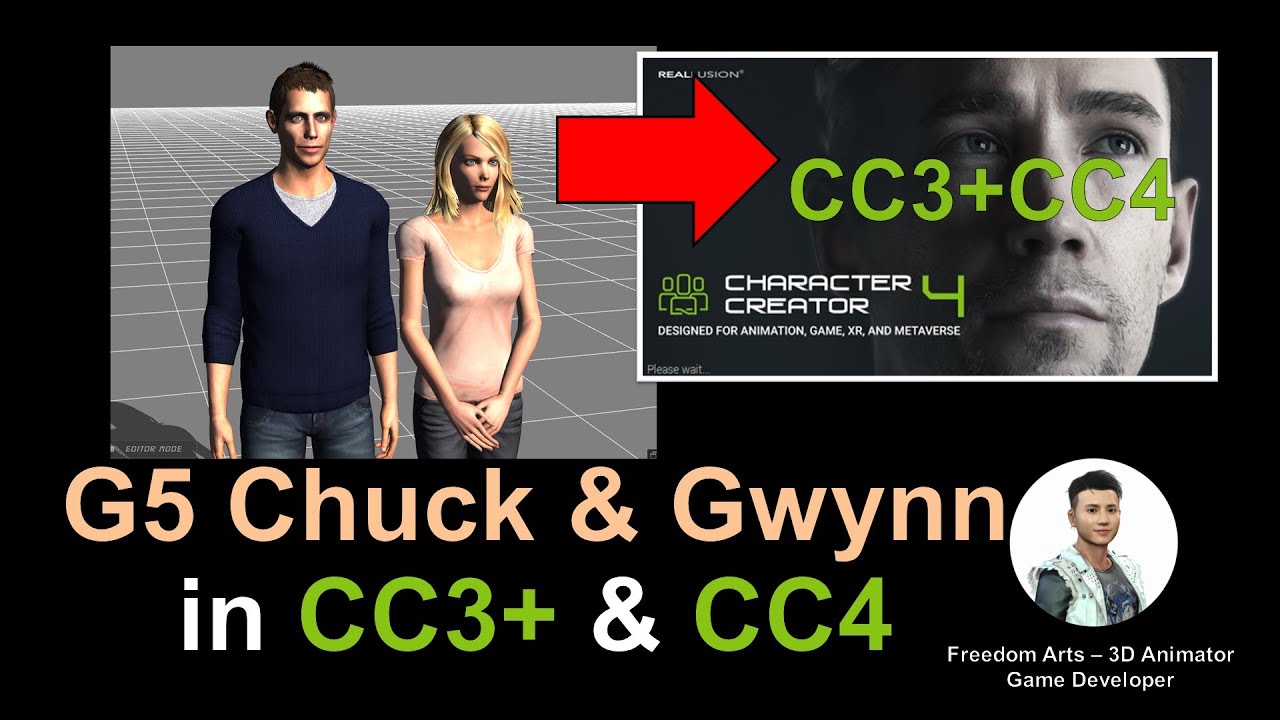 Chuck & Gwynn in CC3+ and CC4 – Character Creator 4 & iClone 8 Avatar Sharing