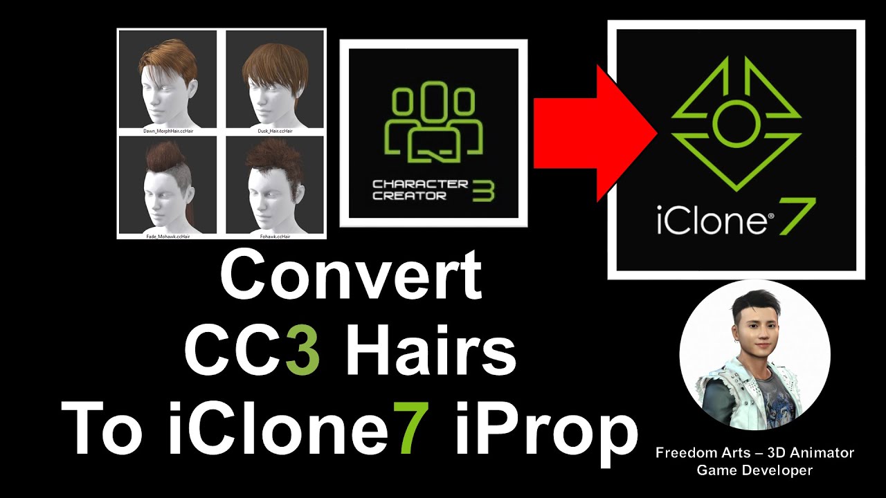 Convert CC3 Hairs to iClone iProp – Character Creator 3 iClone 7 Tutorial