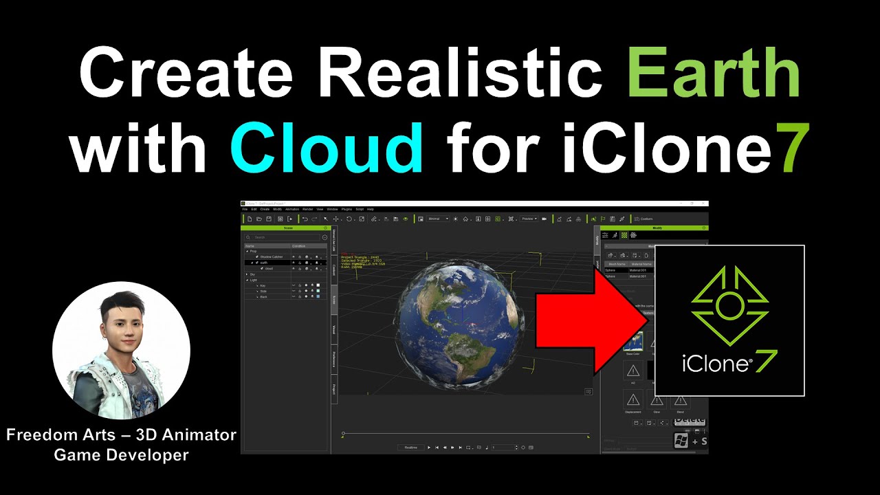 Create Realistic Earth with cloud in iClone