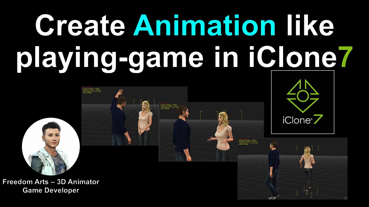 Create animation like playing-game in iClone
