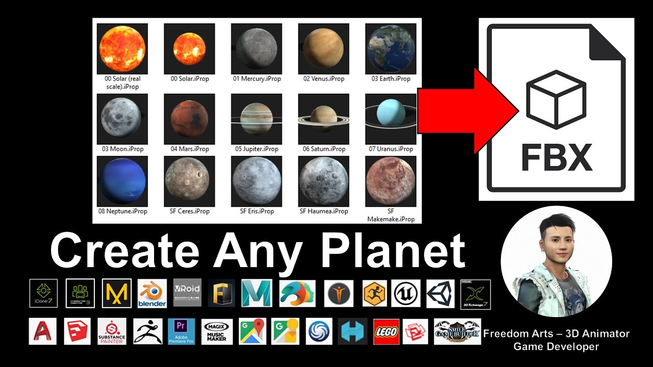 Create any Planets – FBX 3D Models Sharing – 3D Animation and Game Dev