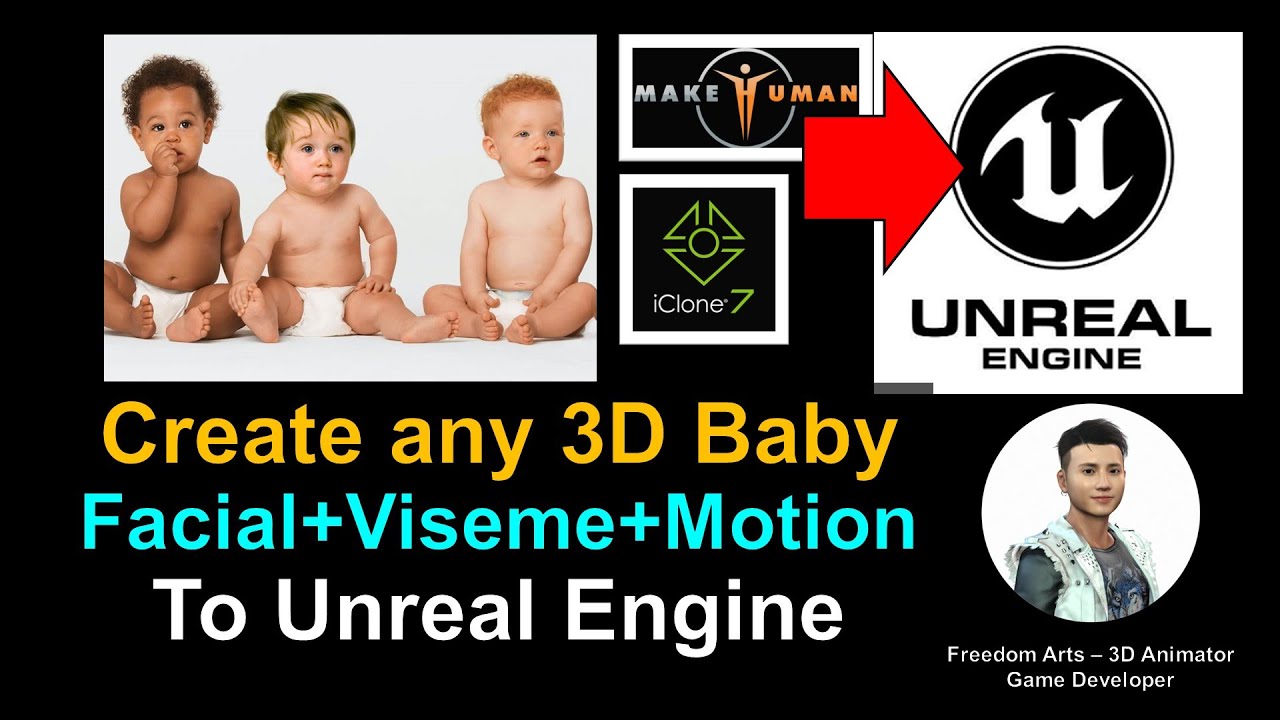 Create any baby for Unreal Engine with facial, lip sync mouth viseme – Unreal Engine Tutorial