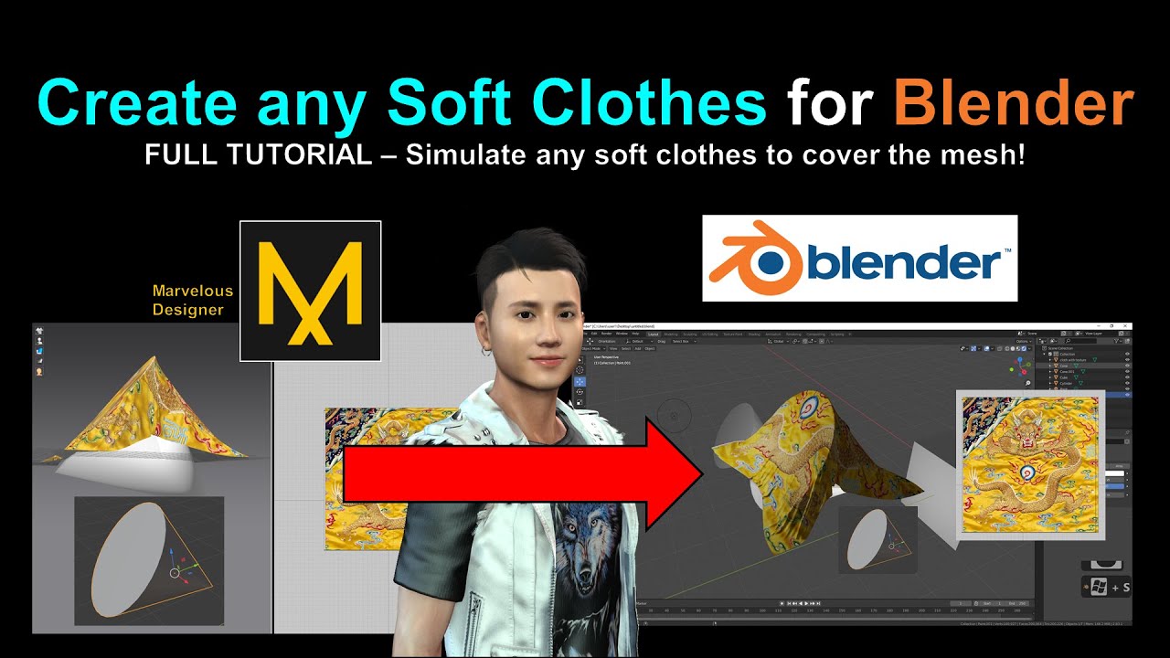 Create any soft clothes for Blender by using Marvelous Designer
