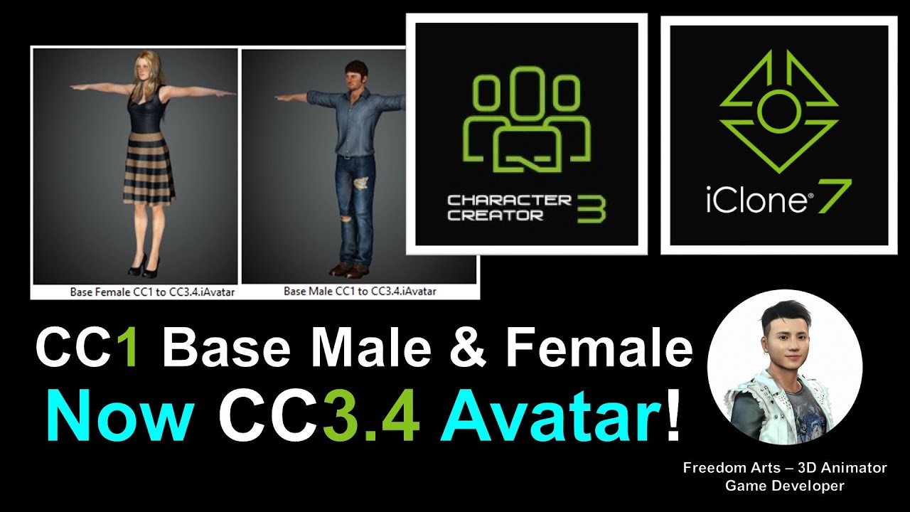 Download CC1 Base Female & Male as CC3.4 iAvatar – Character Creator 3.4 Sharing