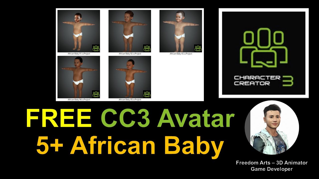 FREE 5+ African Babies CC3 Avatar – Character Creator 3 Contents Free Sharing