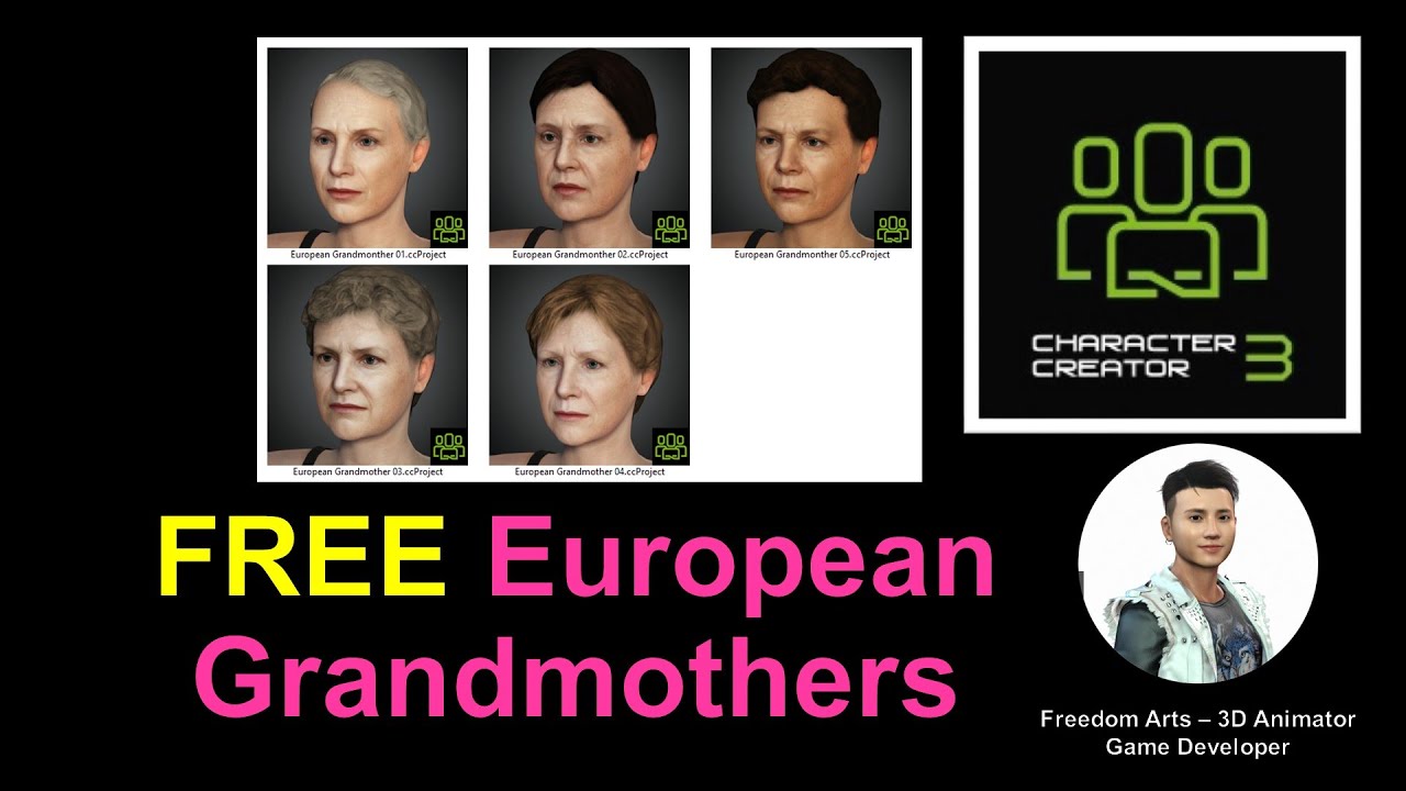 FREE 5+ European Grandmother CC3 Avatar Pack 01 – Character Creator 3 Contents Free Sharing