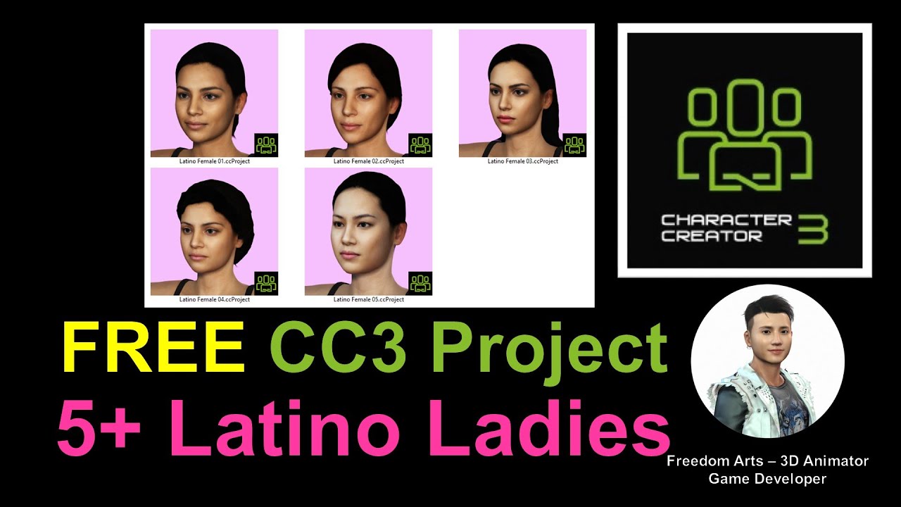 FREE 5+ Latino Female CC3 Avatar Pack 01 – Character Creator 3 Contents Free Sharing