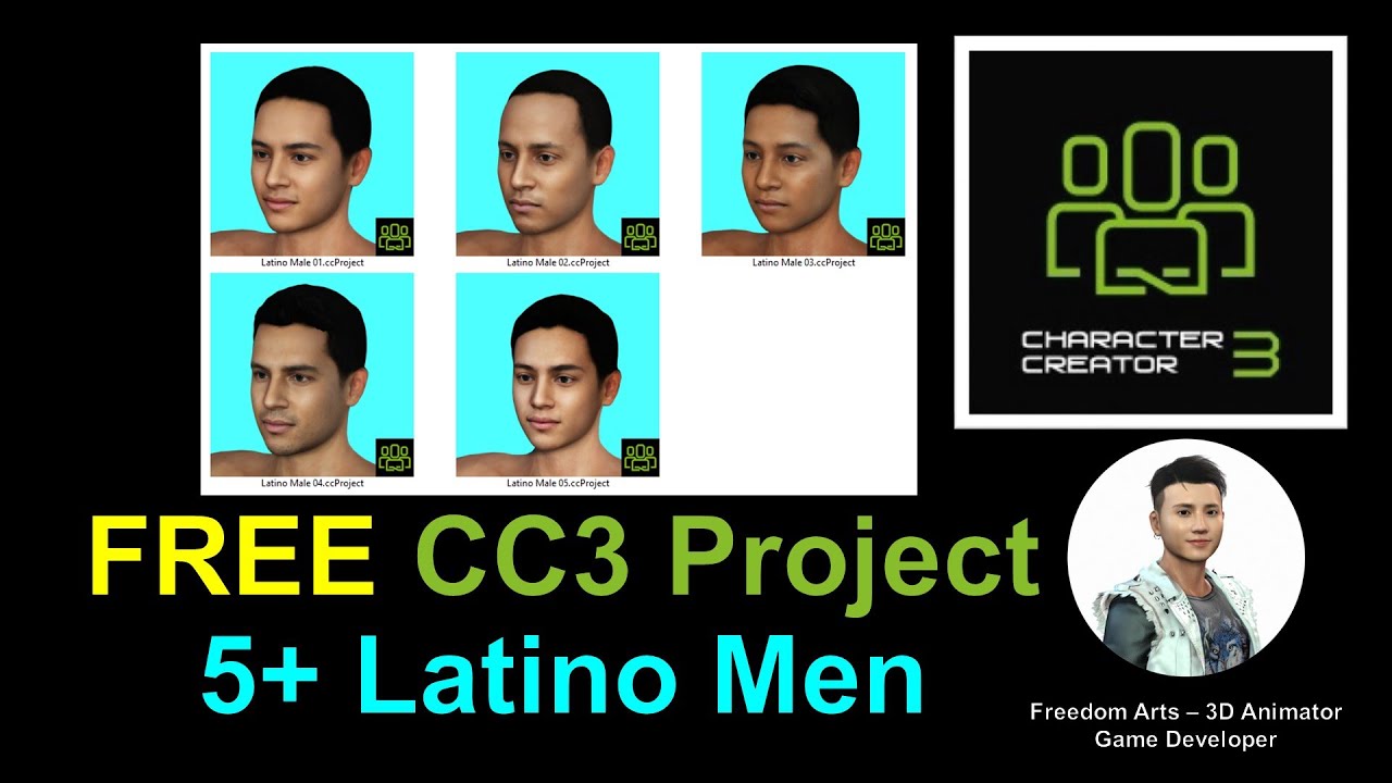 FREE 5+ Latino Male CC3 Avatar Pack 01 – Character Creator 3 Contents Free Sharing