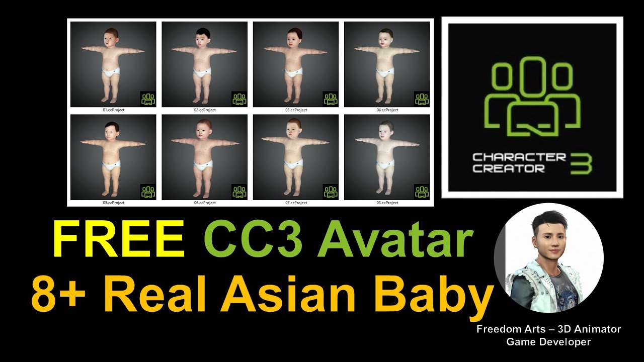 FREE 8+ Asian Babies CC3 Avatar – Character Creator 3 Contents Free Sharing