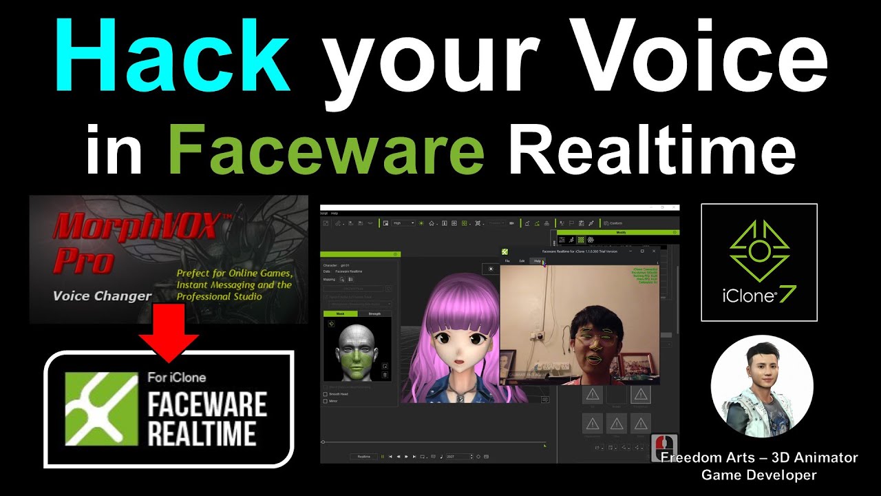 Faceware Realtime – HACK your VOICE into girl, boy, monster etc. FULL TUTORIAL