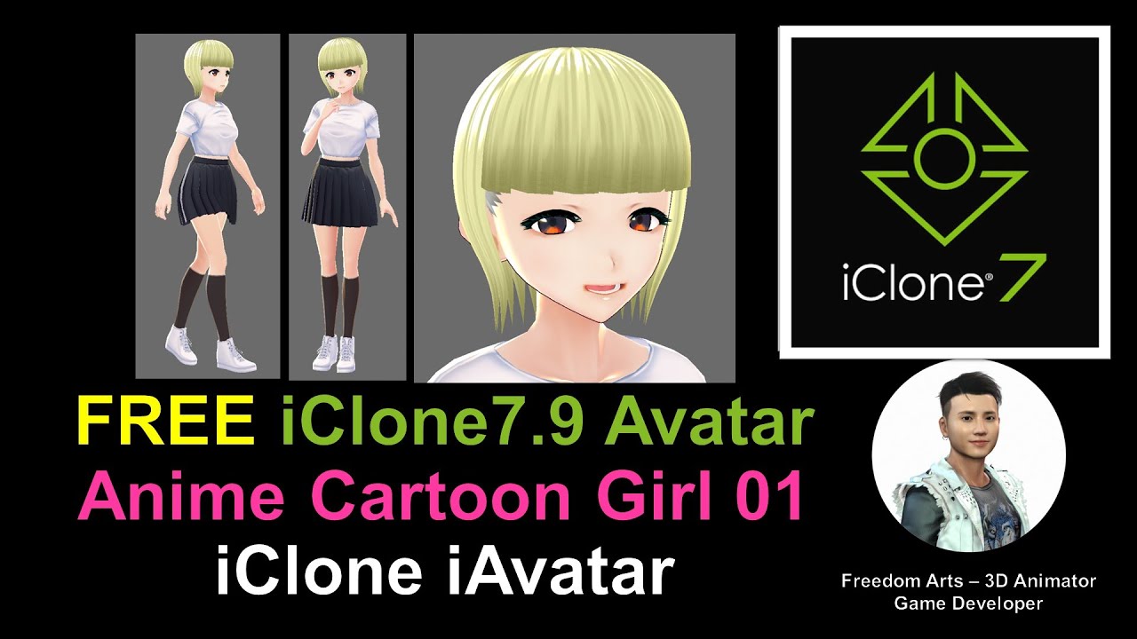 Free Anime Cartoon Girl 01 iAvatar – iClone 7.9 Contents Free Sharing