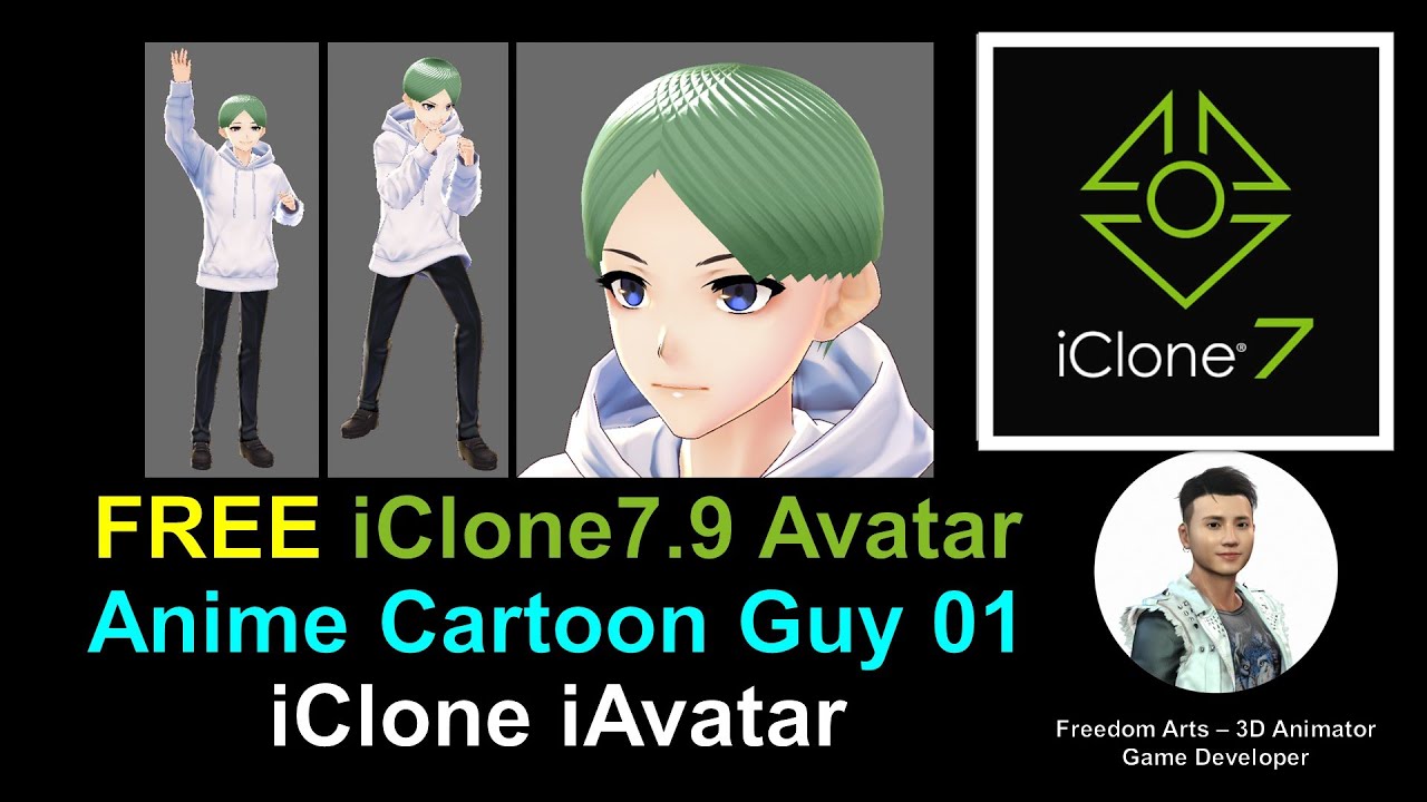 Free Anime Cartoon Guy 01 iAvatar – iClone 7.9 Contents Free Sharing