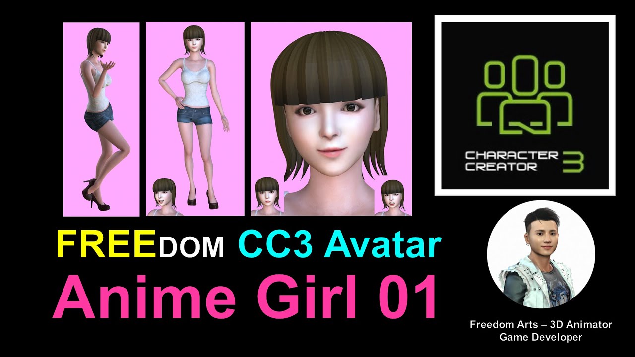 Freedom CC3 Japanese Anime Girl 01 – Character Creator 3 Contents Free Sharing