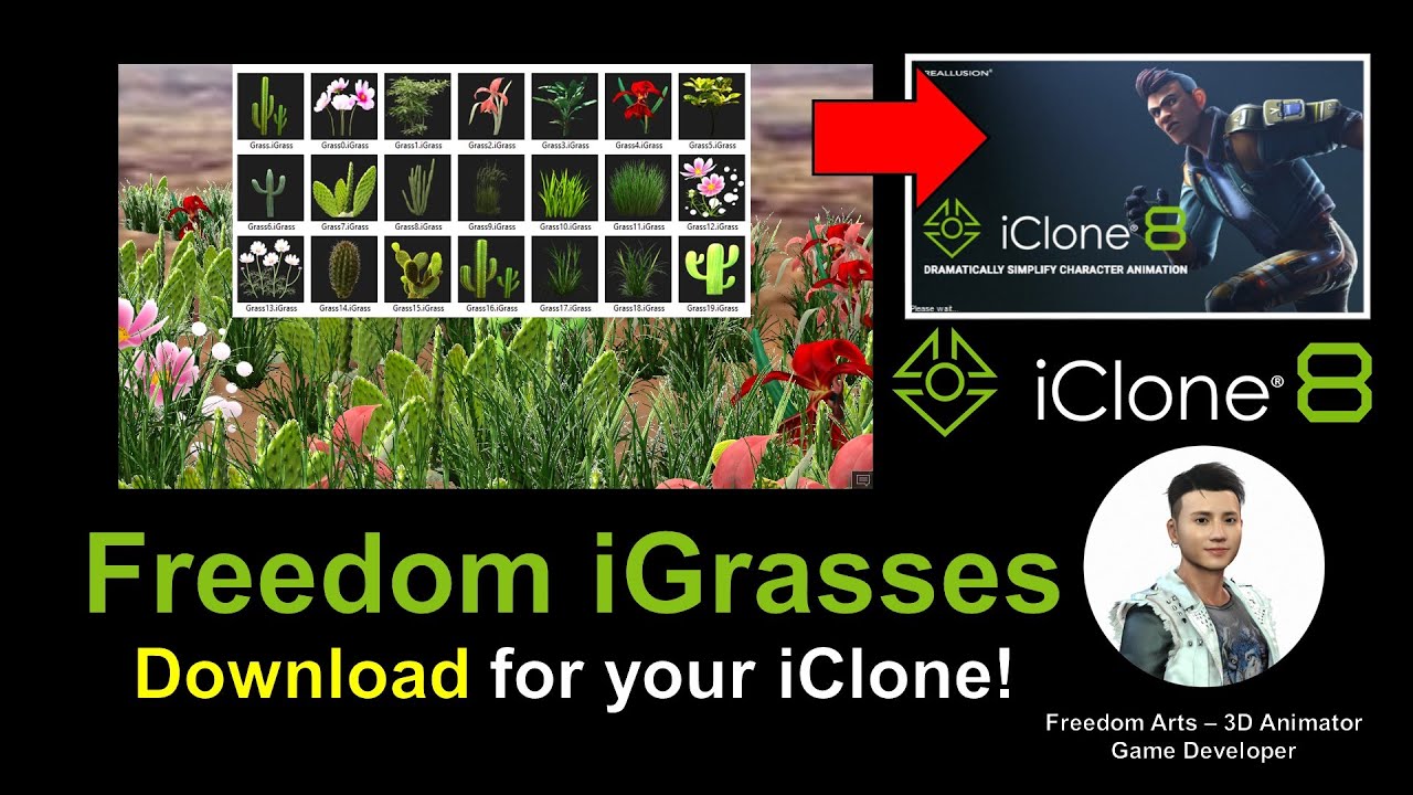 Freedom iGrass Pack – iClone 7 & 8 3D Animation Content