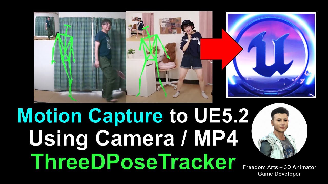 From Webcam to Unreal Engine 5.2: Free Motion Capture using ThreeDPoseTracker