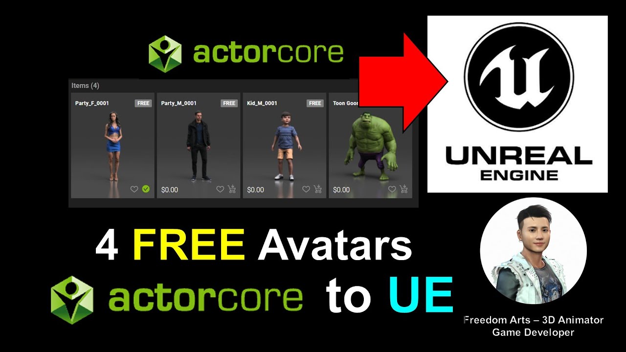 Get 4 FREE ActorCore avatars to Unreal Engine