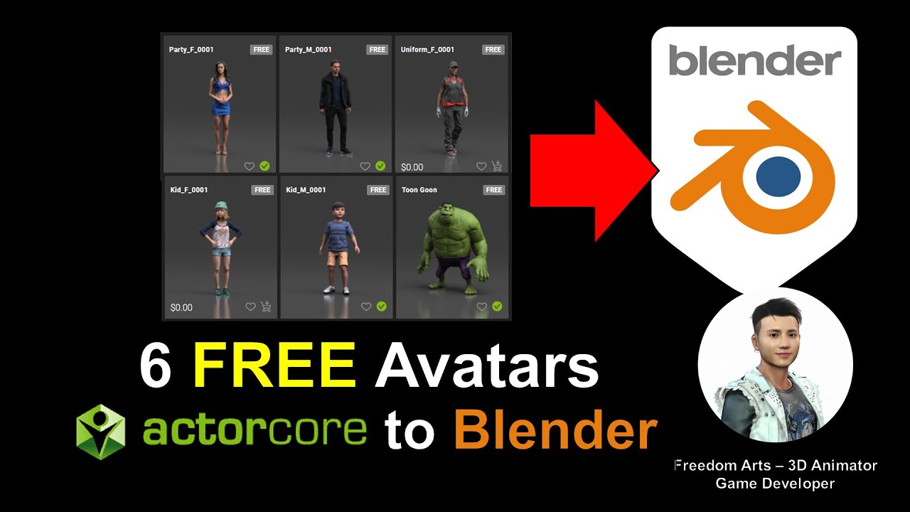 Get 6 FREE ActorCore avatars to Blender – Full Tutorial