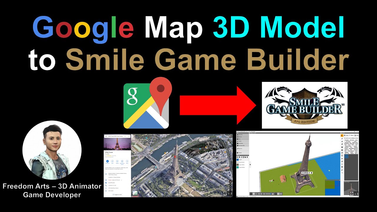 Google Map 3D Model to Smile Game Builder