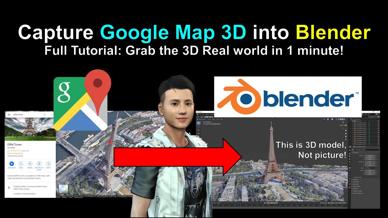 Google Map 3D to Blender