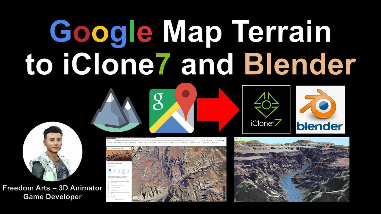 Google Map Terrain to iClone and Blender