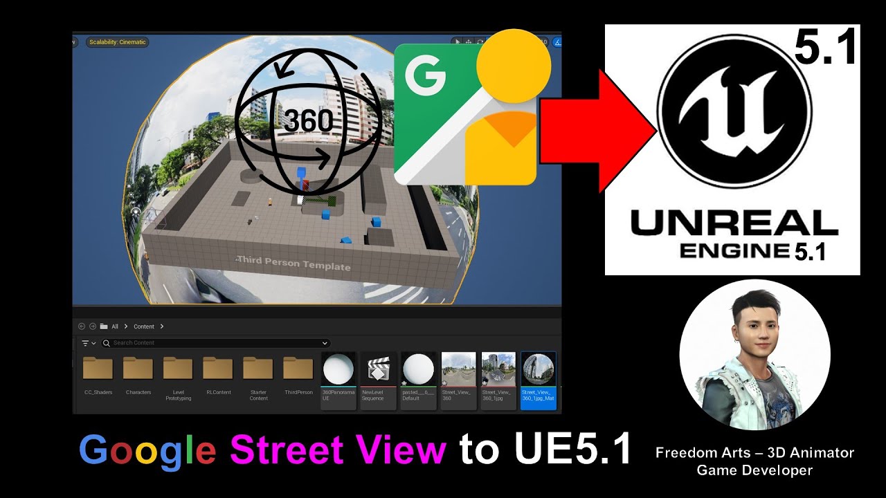 Google Street View 360 to Unreal Engine 5.1 – Full Tutorial
