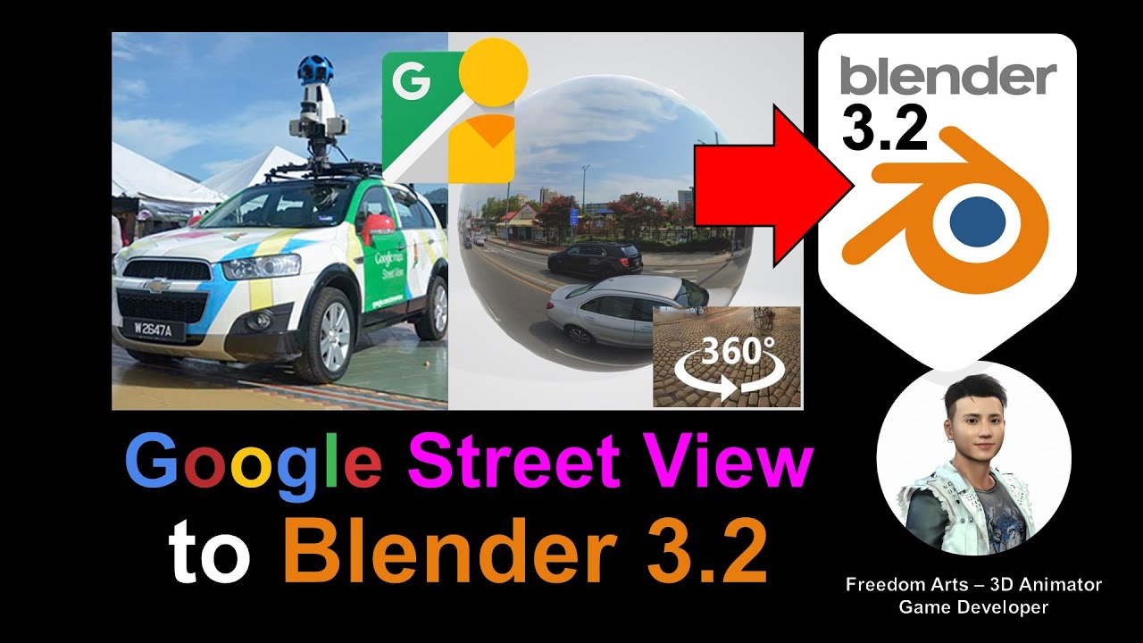 Google Street View to Blender 360° Panorama – Blender 3.2 Tutorial