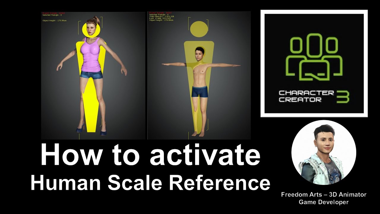 How to activate Human Scale Reference for Character Creator 3 – CC3 Tutorial