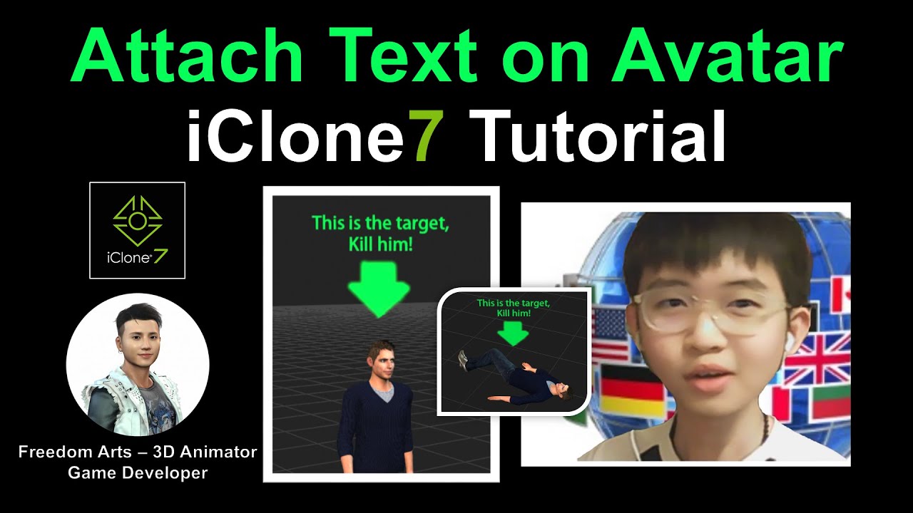 How to attach any Texts on Avatar, iClone tutorial