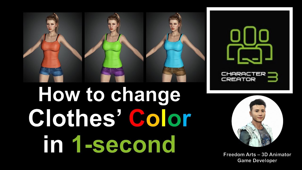 How to change clothes’ color in 1 second – Character Creator 3 Tutorial