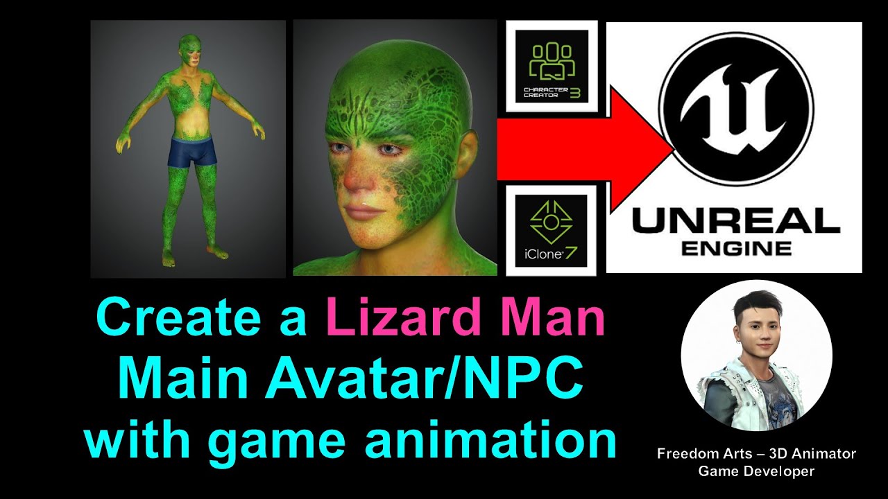 How to create Lizard Man avatar / NPC for Unreal Engine – Character Creator 3.4 + UE Tutorial