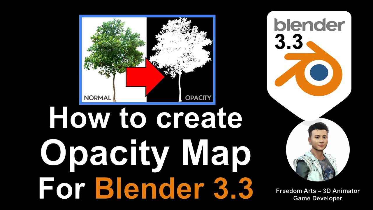 How to create Opacity Map for Blender 3.3 – Transparency + Alpha + Opacity – 3D Modeling