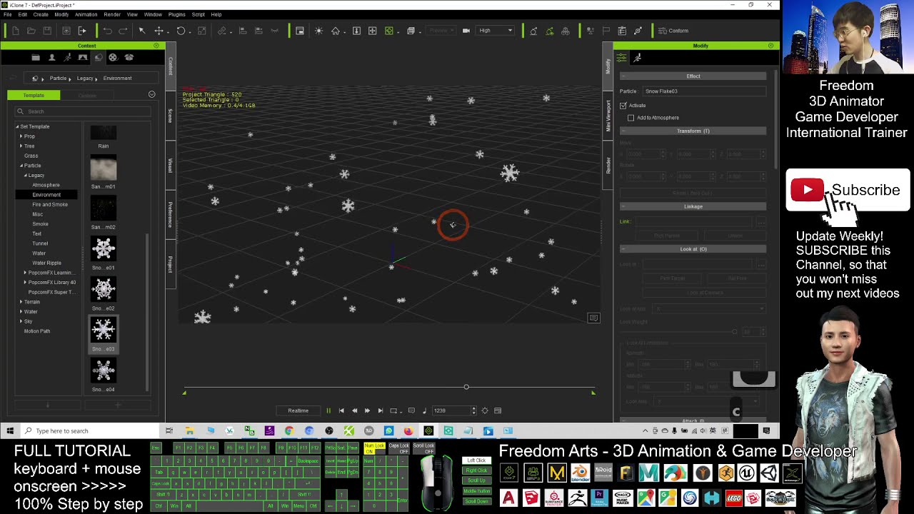 How to create Snow Flake – iClone 7 Tutorial