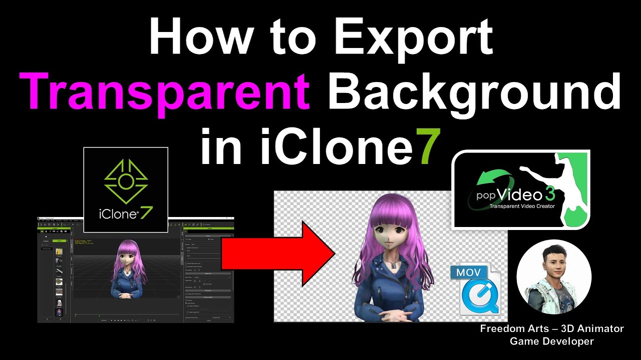 How to export transparent background from iClone 7